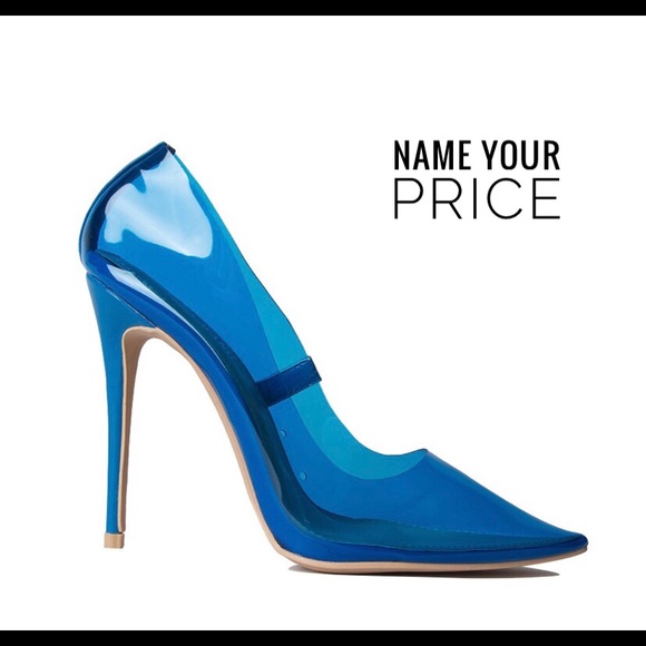 clear blue shoes